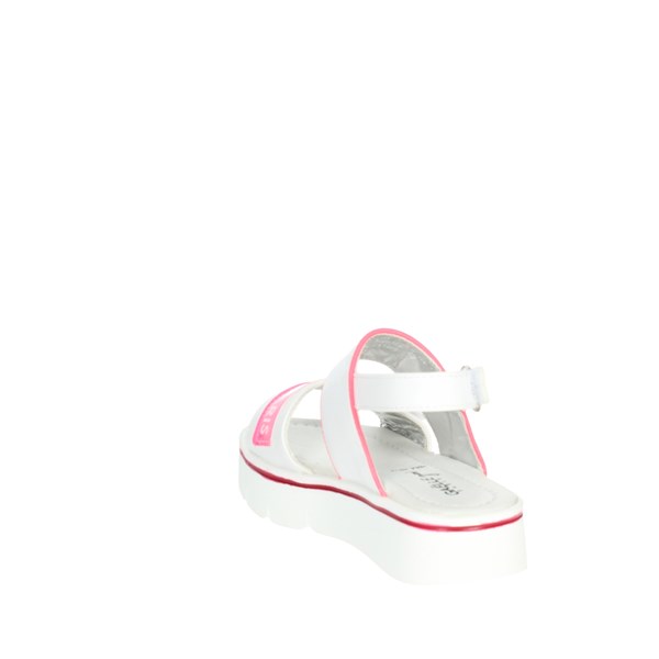 Gaelle Paris Shoes Flat Sandals White/Fuchsia G-1426