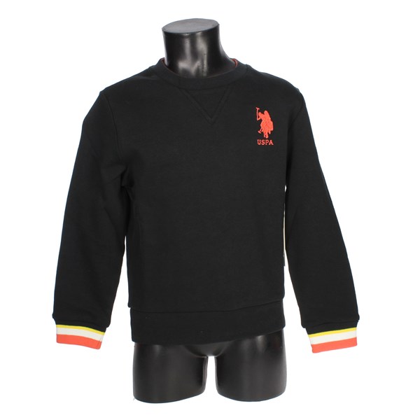 U.s. Polo Assn Clothing Sweatshirt Black/Orange 52319 EB08