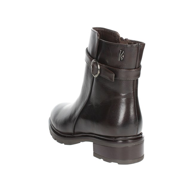 Keys Shoes Low Ankle Boots Brown K-7401