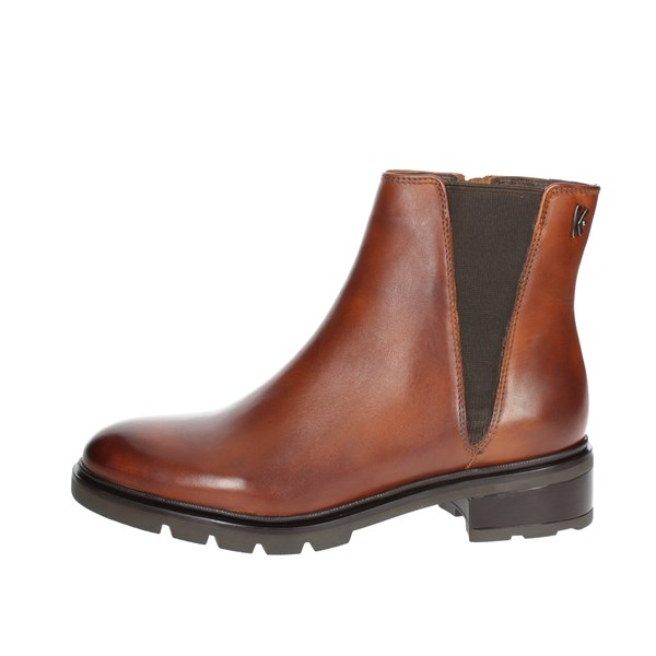 Keys Shoes Low Ankle Boots Brown leather K-7403