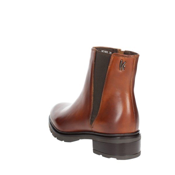 Keys Shoes Low Ankle Boots Brown leather K-7403