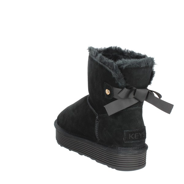 Keys Shoes Low Ankle Boots Black K-7300