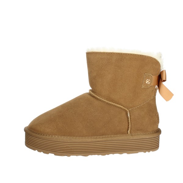Keys Shoes Low Ankle Boots Brown leather K-7300