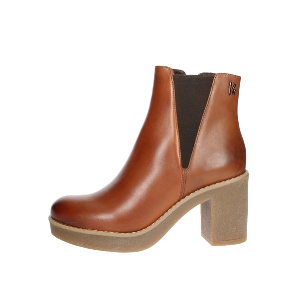 Keys Shoes Heeled Ankle Boots Brown leather K-7390