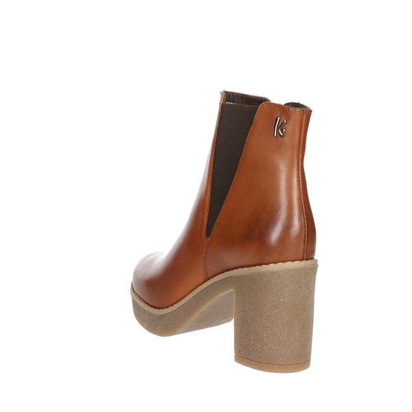 Keys Shoes Heeled Ankle Boots Brown leather K-7390