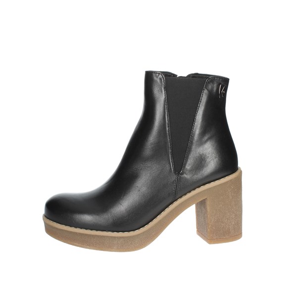 Keys Shoes Heeled Ankle Boots Black K-7390