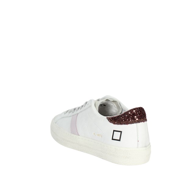 D.a.t.e. Shoes Sneakers White/Burgundy W371-HL-VC-WX