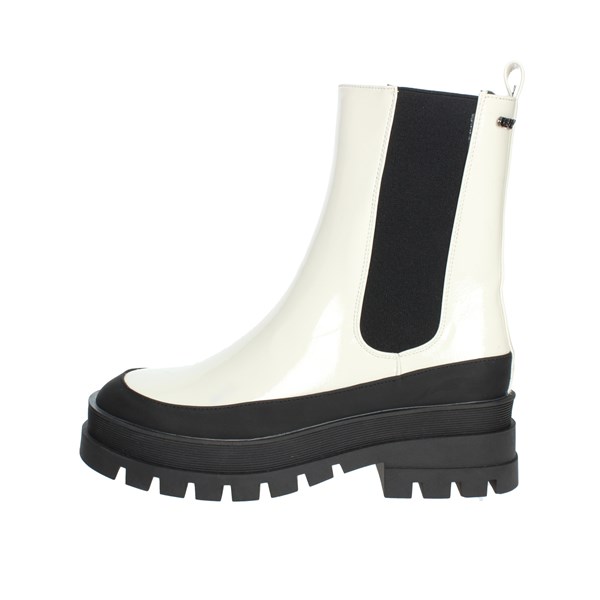 Osey Shoes Low Ankle Boots White/Black TR0333