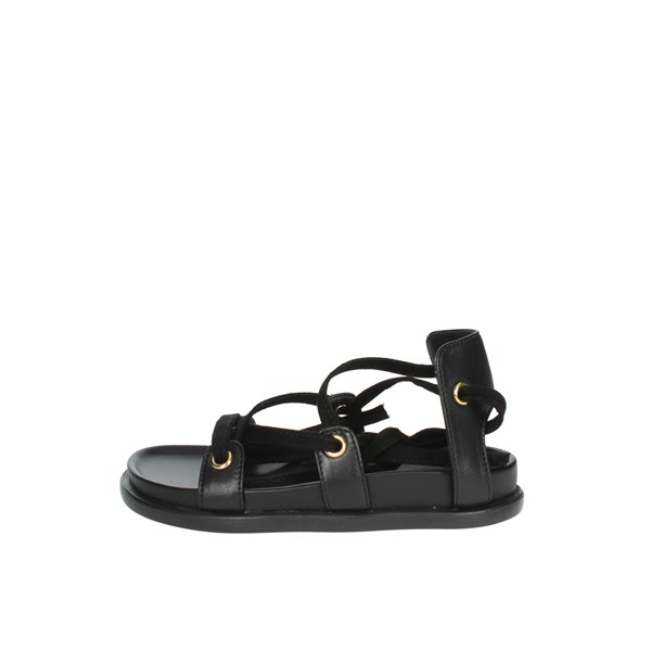 Florens Shoes Flat Sandals Black F3886