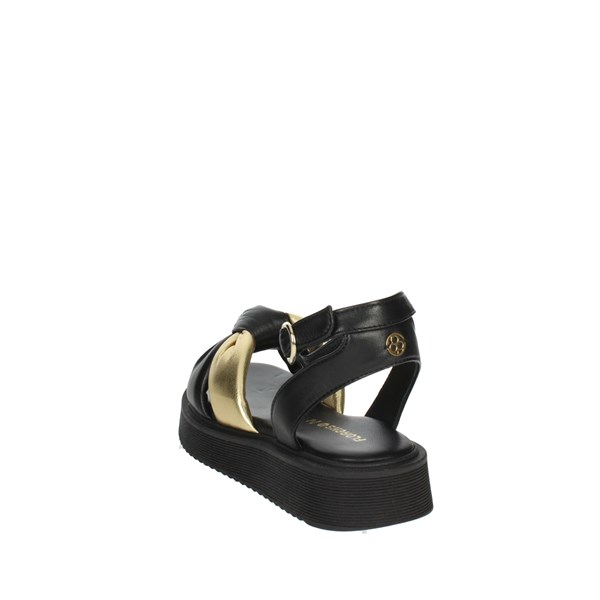 Florens Shoes Flat Sandals Black F3633