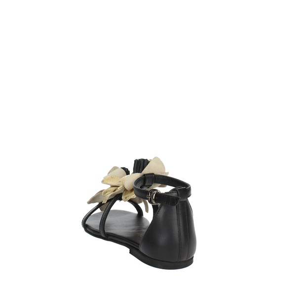 Florens Shoes Flat Sandals Black/Gold F3424