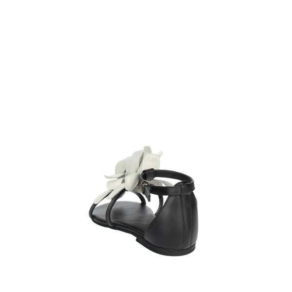 Florens Shoes Flat Sandals Black/White F3424