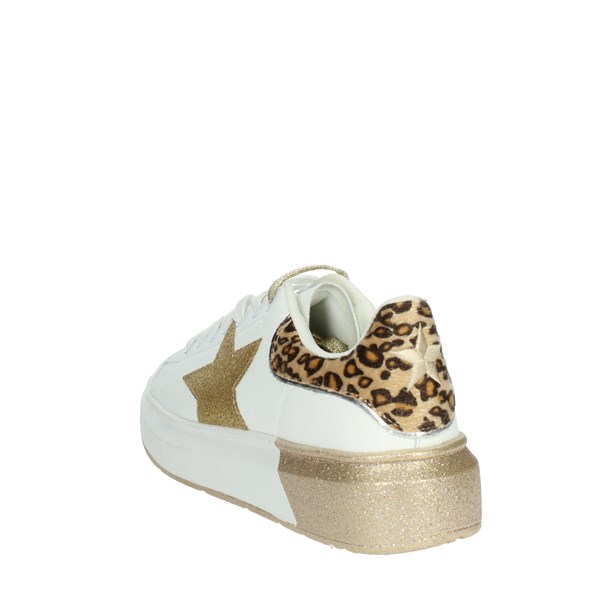 Shop Art Shoes Sneakers White/Gold SASF220213