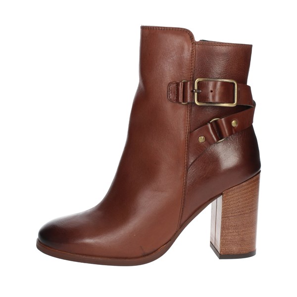 Paola Ferri Shoes Heeled Ankle Boots Brown leather D3016
