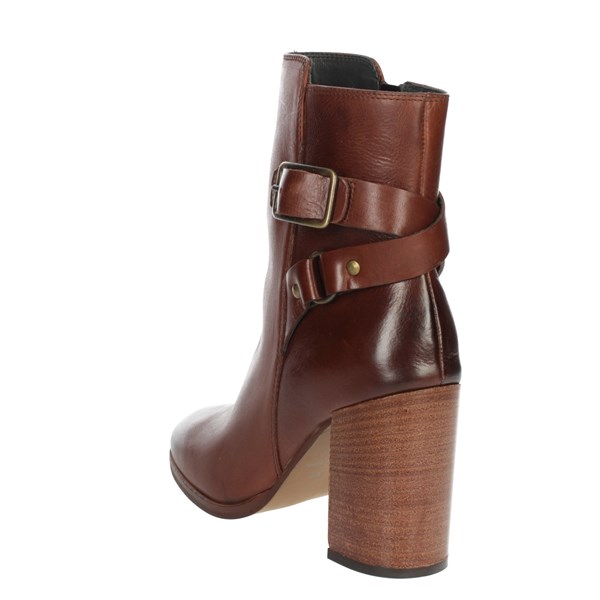 Paola Ferri Shoes Heeled Ankle Boots Brown leather D3016