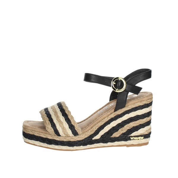 Wrangler Shoes Platform Sandals Black/Beige WL31530A