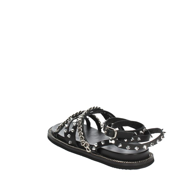 Cult Shoes Flat Sandals Black CLW388600