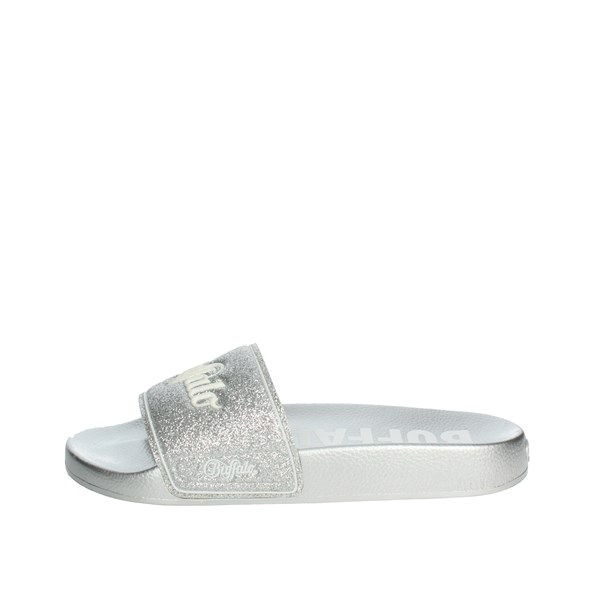 Buffalo Shoes Flat Slippers Silver RIO