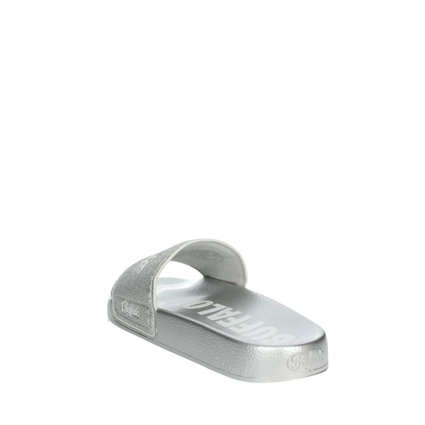 Buffalo Shoes Flat Slippers Silver RIO