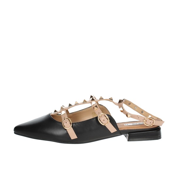 Keys Shoes Ballet Flats Black/Beige K-7862