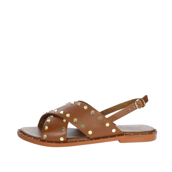 Carmela Shoes Flat Sandals Brown leather 160741