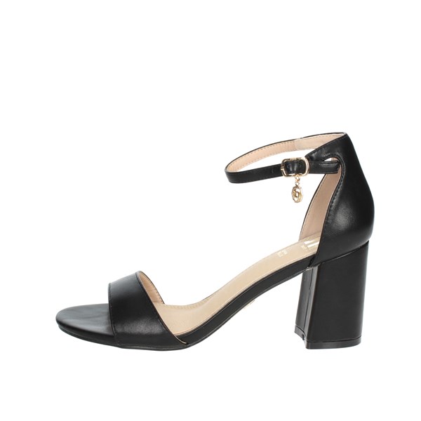 Gold & Gold Shoes Heeled Sandals Black GD811