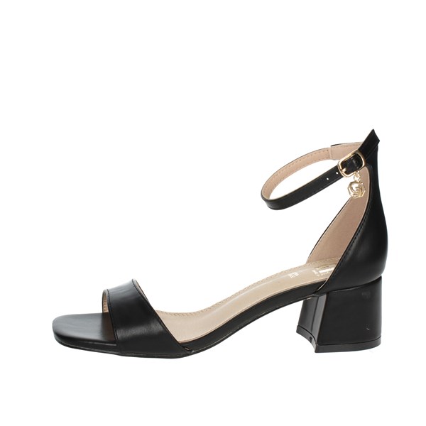 Gold & Gold Shoes Heeled Sandals Black GD812