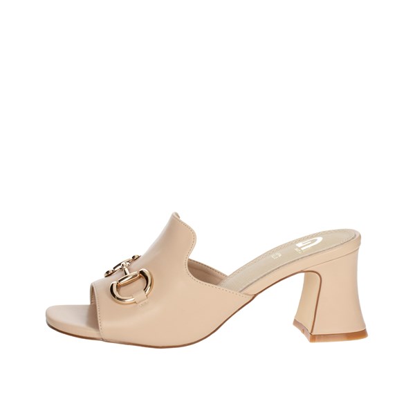Gold & Gold Shoes Heeled Slippers Nude GD746
