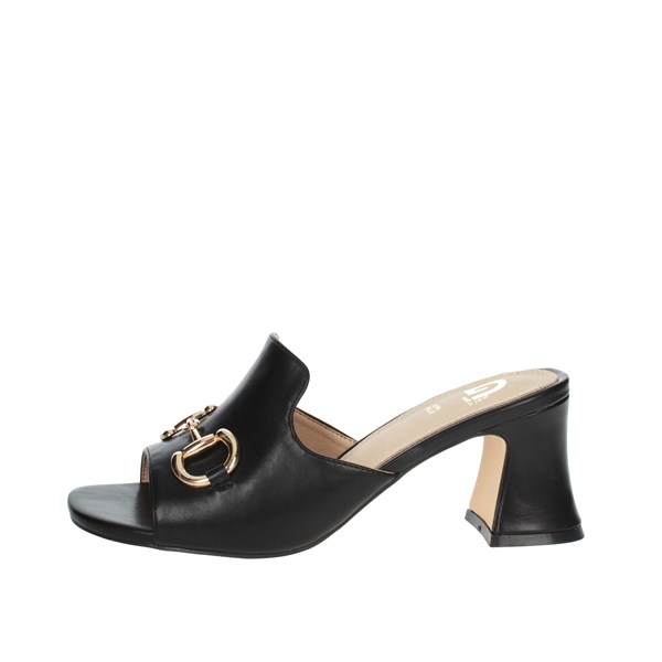 Gold & Gold Shoes Heeled Slippers Black GD746