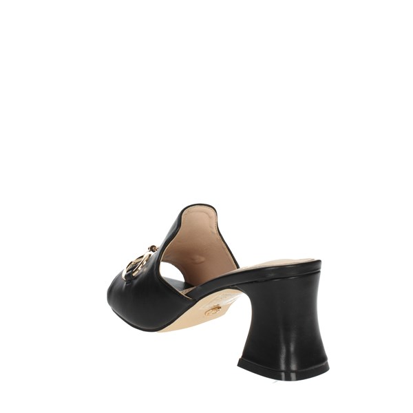 Gold & Gold Shoes Heeled Slippers Black GD746