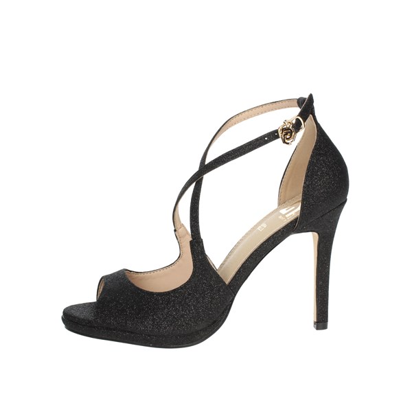 Gold & Gold Shoes Heeled Sandals Black GP23-425