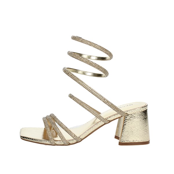 Menbur Shoes Heeled Sandals Gold 23790
