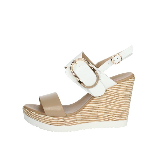 Repo Shoes Platform Sandals Beige/White 52261-E3