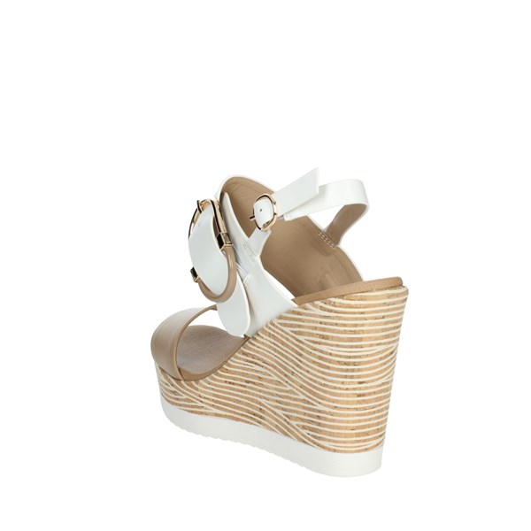 Repo Shoes Platform Sandals Beige/White 52261-E3