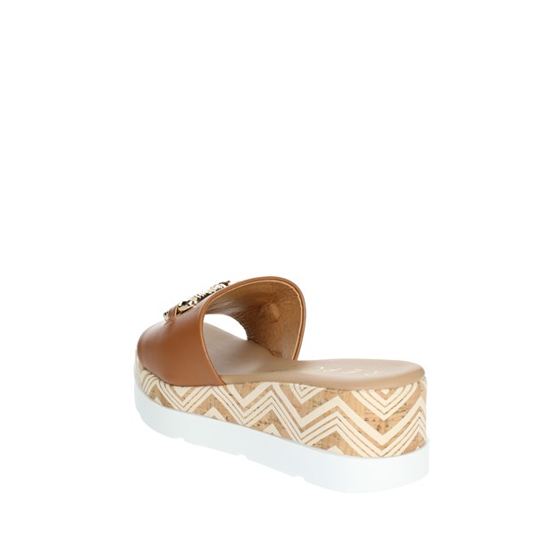 Repo Shoes Platform Slippers Brown leather 50112-E3
