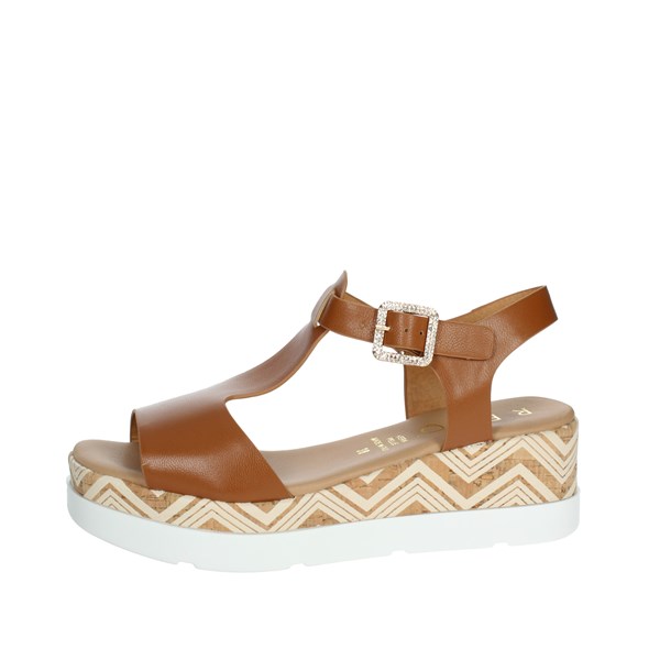 Repo Shoes Platform Sandals Brown leather 50257-E3