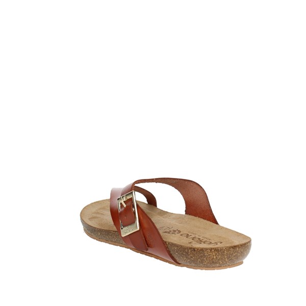 Yokono Shoes Flip Flops Brown leather IBIZA-013