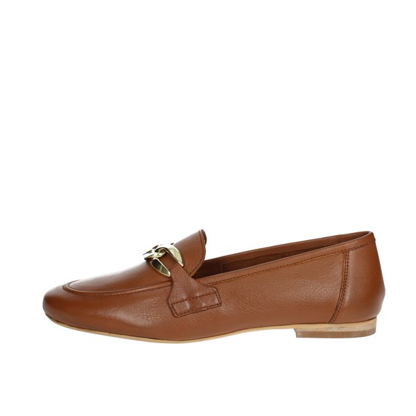 Hosis Milano Shoes Moccasin Brown leather MSU5200