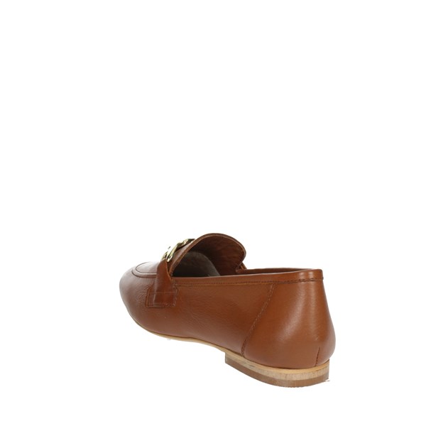 Hosis Milano Shoes Moccasin Brown leather MSU5200