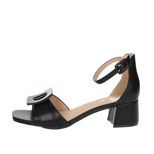 Gold & Gold Shoes Heeled Sandals Black GP23-419