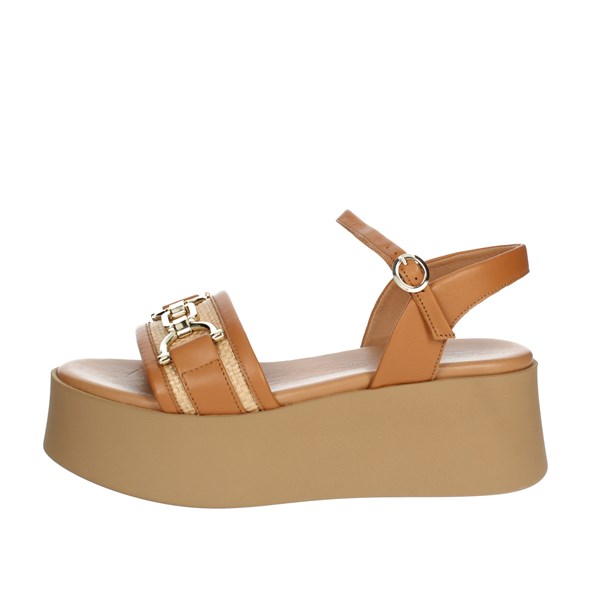 Frau Shoes Platform Sandals Brown leather 88IE