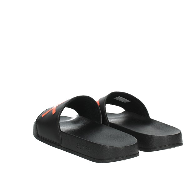 Sun68 Shoes Flat Slippers Black/Orange X33151