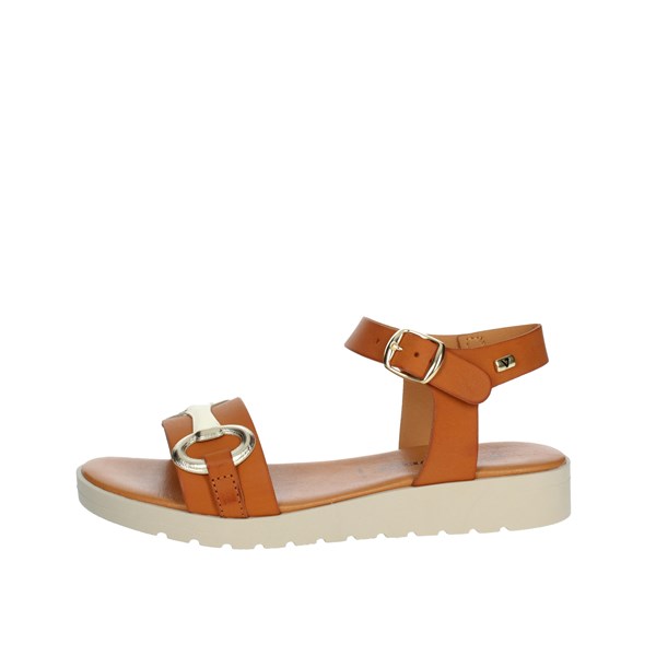 Valleverde Shoes Flat Sandals Brown leather 24110