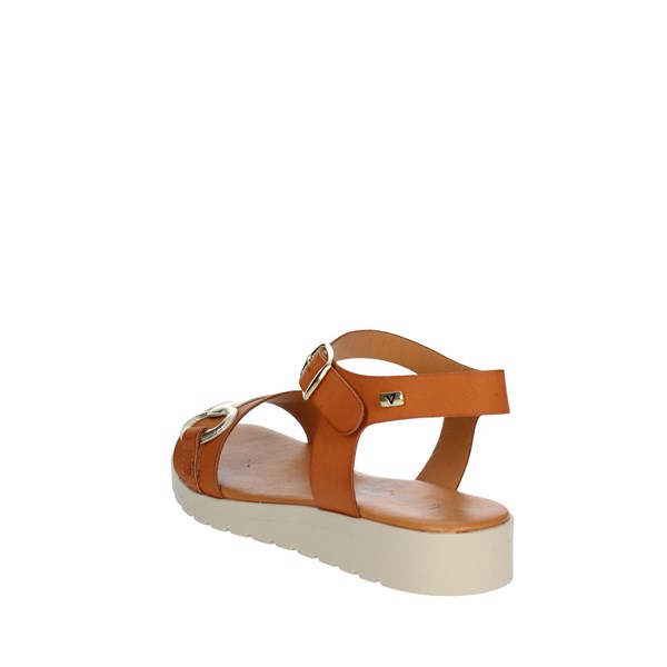 Valleverde Shoes Flat Sandals Brown leather 24110