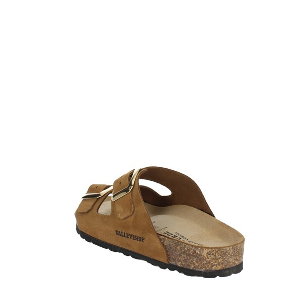 Valleverde Shoes Flat Slippers Brown leather VG800QC