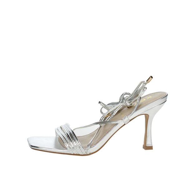 Keys Shoes Heeled Sandals Silver K-8042