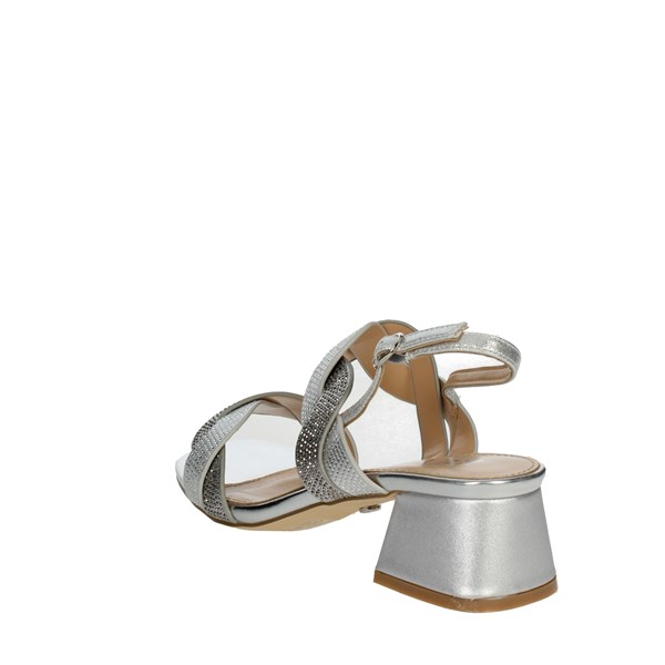 Keys Shoes Heeled Sandals Silver K-7906