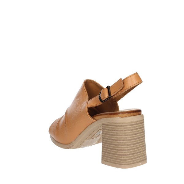 Keys Shoes Heeled Sandals Brown leather K-7992