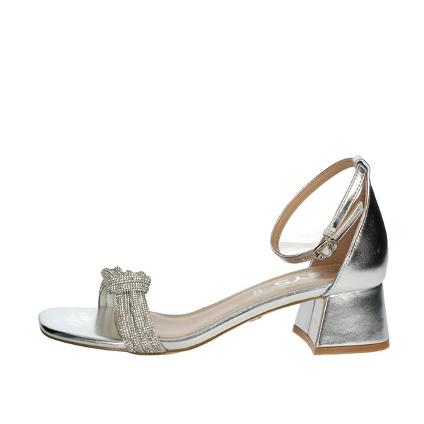 Keys Shoes Heeled Sandals Silver K-7902