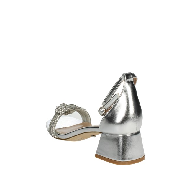 Keys Shoes Heeled Sandals Silver K-7902